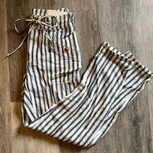 Blue and white striped pants